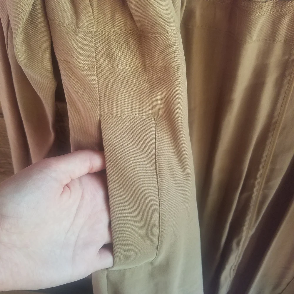 Lane Bryant Tan Trench Coat Tie Waist (Imperfection) | Transitional Trench Coat - Picture 10 of 10